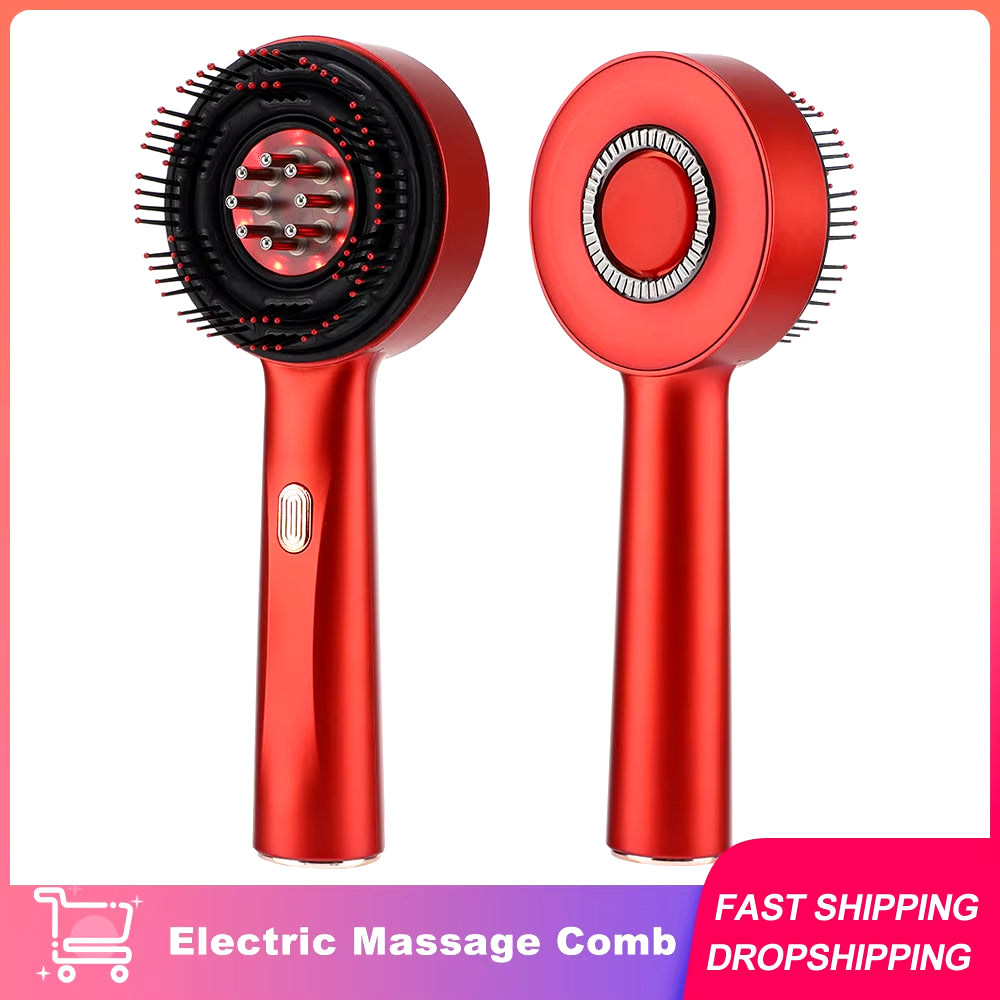 Electric Massage Comb Vibration Red Light Hair Growth Massage Scalp Brush anti Hair Loss Liquid Oil Applicator